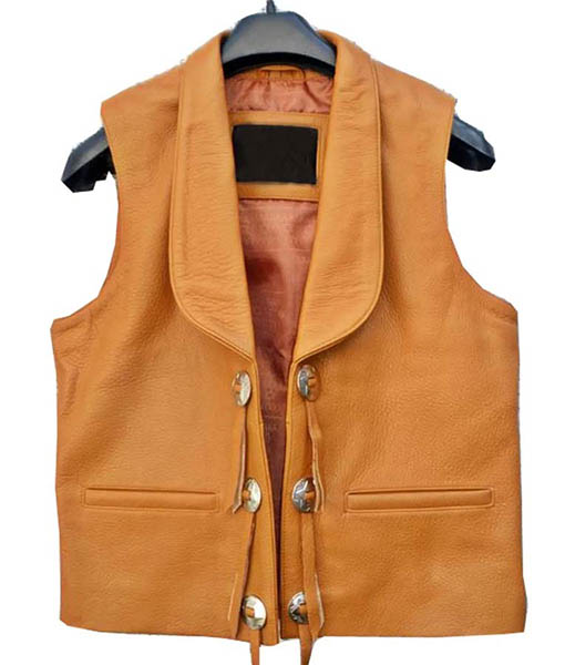 Lorne Greene Brown Leather Vest