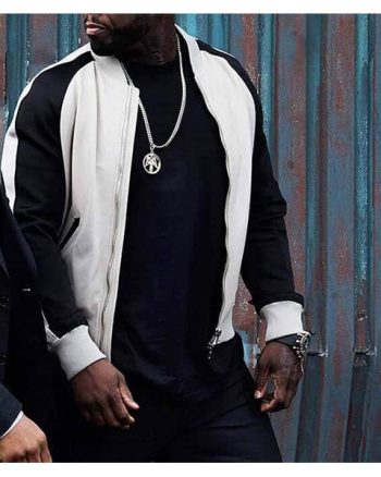 Power TV Series 50 Cent Bomber Jacket Black and White