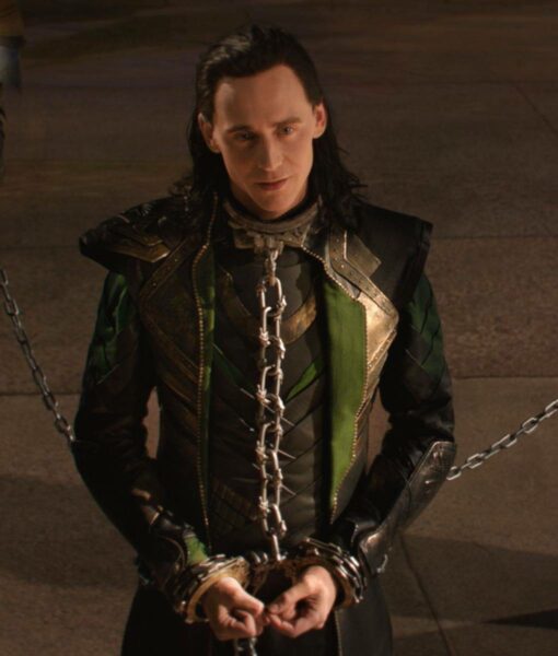 Loki Tom Hiddleston Black Leather Coat-3