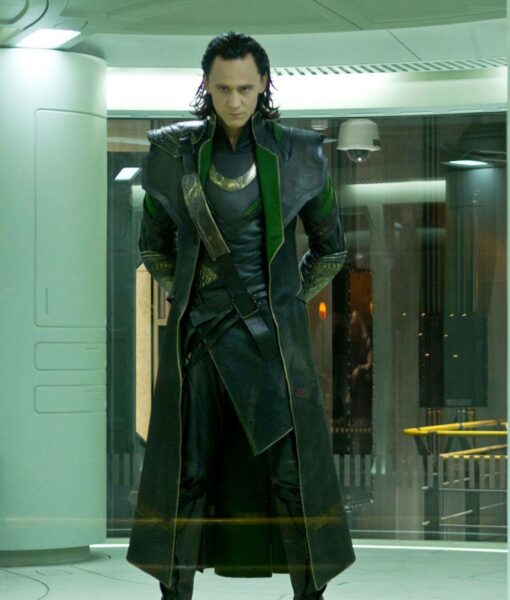 Loki Tom Hiddleston Black Leather Coat-4