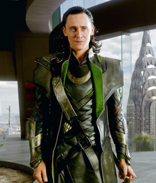 Loki Tom Hiddleston Black Leather Coat-5
