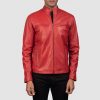 Men’s Red Leather Jacket