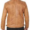 Michael Camel Brown Distressed Leather Jacket5