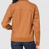 Tracie Womens Camel Brown Lightweight Bomber Jacket2