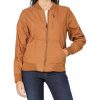 Tracie Womens Camel Brown Lightweight Bomber Jacket3