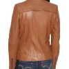 Women’s Brown Leather Motorcycle Jacket2