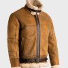 Aviator Mens Brown Sheepskin Shearling B3 Leather Jacket2