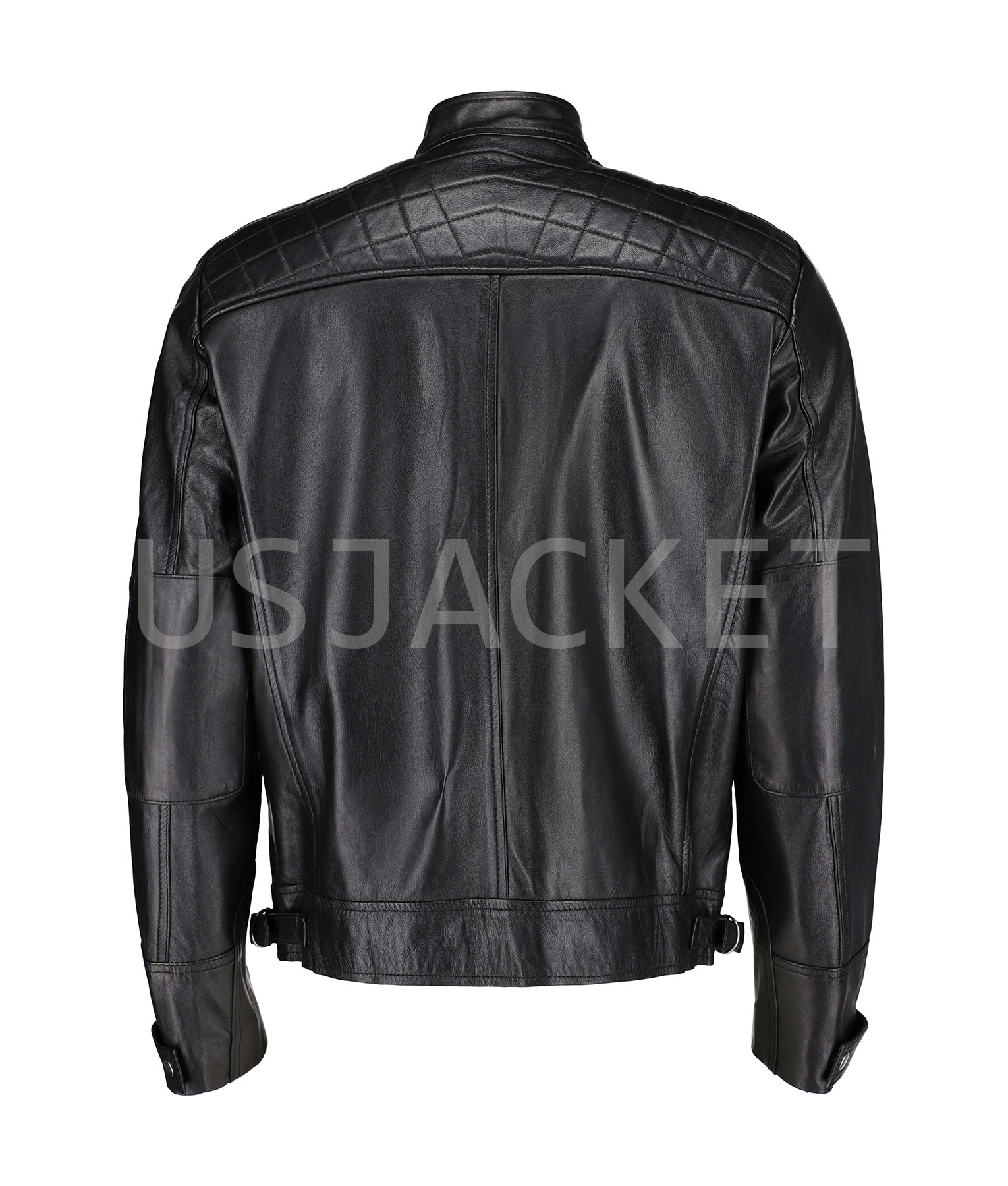 Diamond Black Cafe Racer Biker Jacket (4)