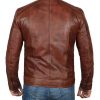 Domingo Chocolate Brown Waxed Leather Jacket2