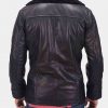 Men’s Asymmetrical Zipper Ambrose Black Leather Shearling Jacket2