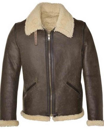Men’s B-6 Vintage Sheepskin Shearling Leather Jacket