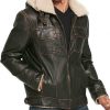 Men’s B3 W Classic Shearling Leather Jacket with Hoodie2