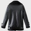 Mens Black Shearling Winter Leather Jacket2