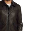 Men’s Brown Real Leather Jacket with Fur Collar4