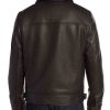 Men’s Brown Real Leather Jacket with Fur Collar5