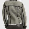 Mens Shearling Grey Leather Jacket3