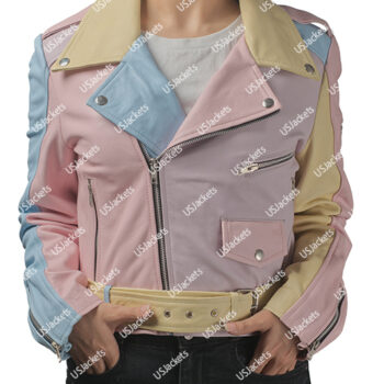 Pretty Little Liars Aria’s Pastel Rainbow Moto Jacket