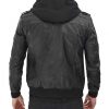 Terrence Black Hooded Leather Jacket2
