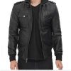 Terrence Black Hooded Leather Jacket3