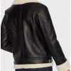 Womens Aviator Ivory Shearling Leather Jacket2