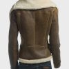 Womens Shearling Brown Leather Jacket3