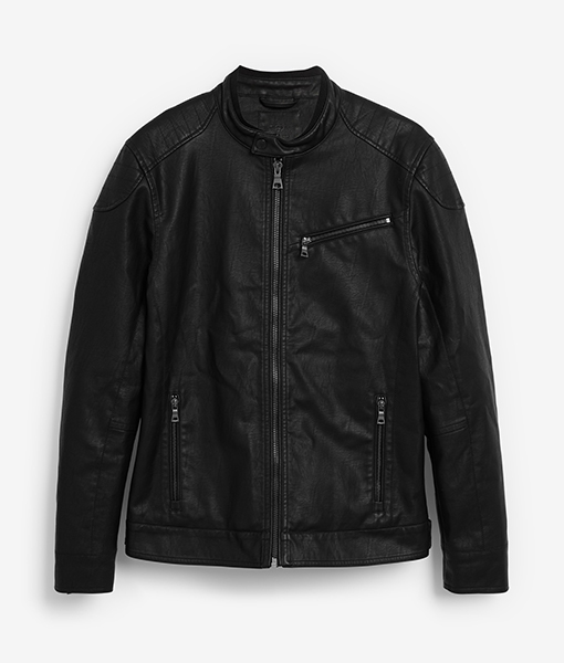 Brandon Black Faux Leather Jacket
