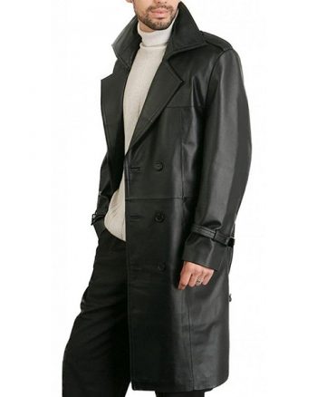 Charley Mens Leather Trench Coat