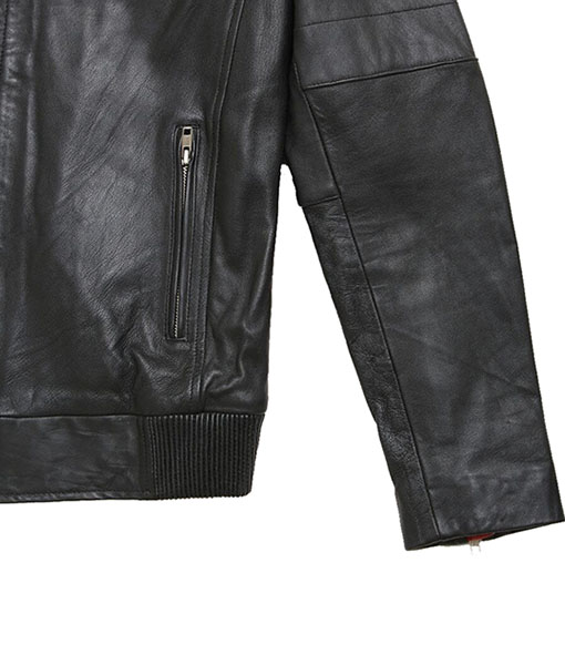 Men's Black Leather Racer Jacket