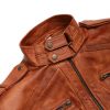 Men’s Brown Leather Bomber Jacket