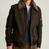 Men’s Leather Bomber Fur Collar Jacket