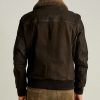Men’s Leather Bomber Fur Collar Jacket