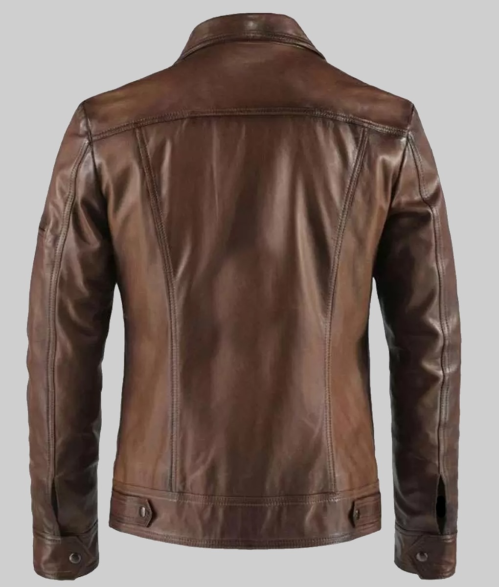 Men’s Vintage Brown Leather Jacket (1)