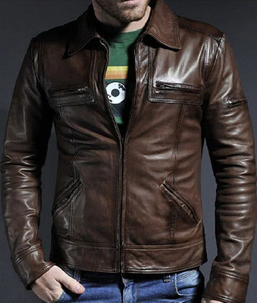 Men's Classic Vintage Brown Leather Jacket | USJackets