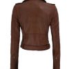 Women’s Asymmetrical Cropped Leather Jacket