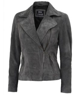 Women's Suede Leather Asymmetrical Biker Jacket