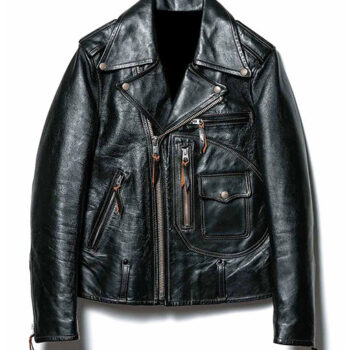 D-Pocket Asymmetrical Leather Jacket