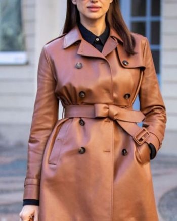 Irina Shayk Leather Trench Coat