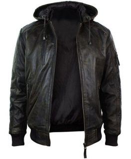 Men’s Dark Brown Distressed Leather Jacket