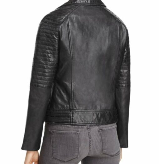 Beth Black Biker Leather Jacket