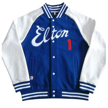 Elton Mens Blue Varsity Jacket