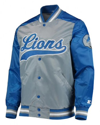 Lions Unisex Grey and Blue Varsity jacket