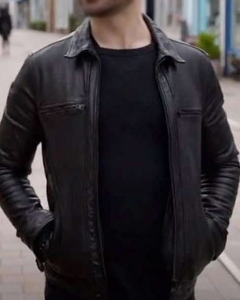 Aaron Mens Black Real Leather Stylish Jacket