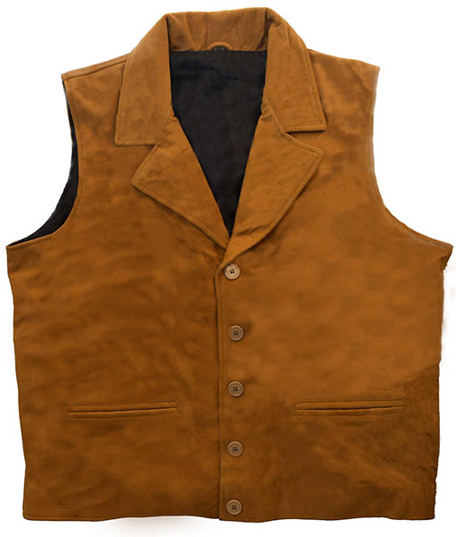 Aaron Mens Brown Leather Vest