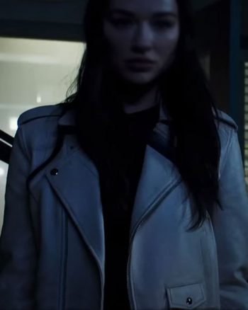 Allisa Womens Off White Leather jacket