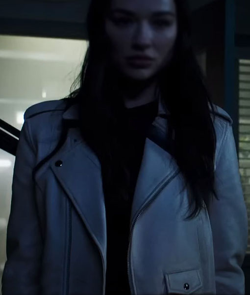 Allisa Womens Off White Leather jacket