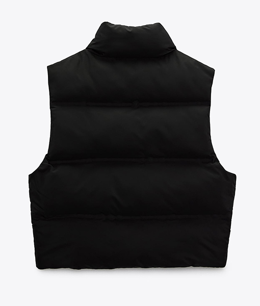 Angela Womens Black Puffer Vest