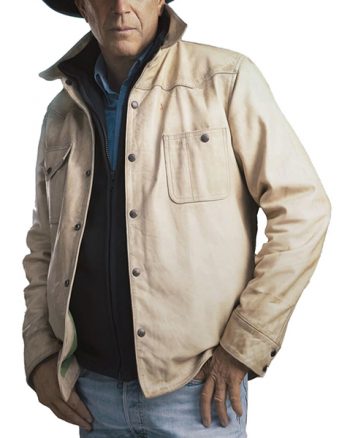 Brandon Mens White Leather Jacket