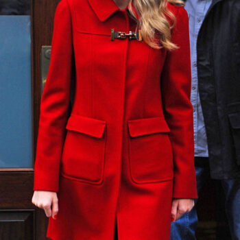 Brittany Womens Red Wool Coat