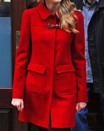 Brittany Womens Red Wool Coat