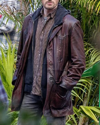 Chris Mens Brown Leather Coat